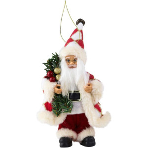 Artigo Para Decoracao Natal Noel Casaco Xadrez 18cm.