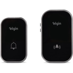 Campainha Residencial S/fio Preta Conjunto