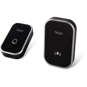 Campainha Residencial S/fio Preta Conjunto-124378-64046