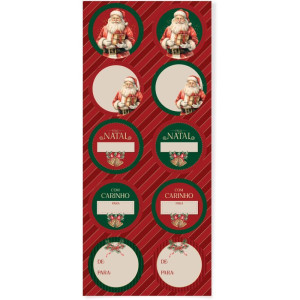 Adesivos Decorados Natal Redondo Tempo De Celebrar