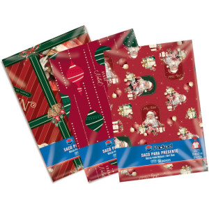 Saco Metalizado 45x60cm Natal Sortido 45x59cm