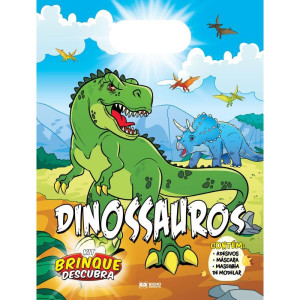 Livro Infantil Colorir Brinque E Descubra Dinossauros