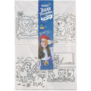 Tela Para Pintura Riscada Animais- Gabi Calazans 15x22(s