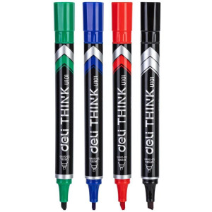 Pincel Marcador Permanente Ponta Chanfrada 4 Cores