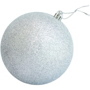 Artigo Para Decoracao Natal Bola 10cm Fosca/metal/gliter Prata-124575-98380