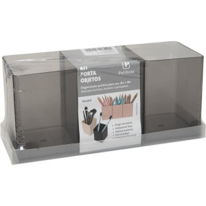 Acessorio Para Mesa Organizador Office Rosa Antigo 3 Pecas-125901-76557