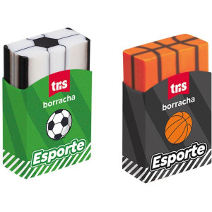 Borracha Decorada Tris Esporte 2 Cores
