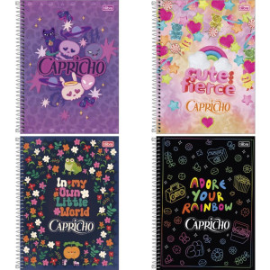 Caderno 10x1 Capa Dura Capricho 160fls Fit