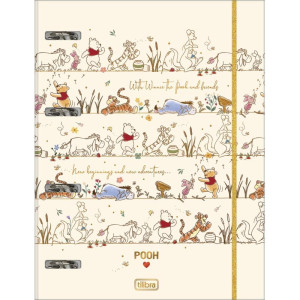 Fichario Cartonado Pooh 48fls C/elastico