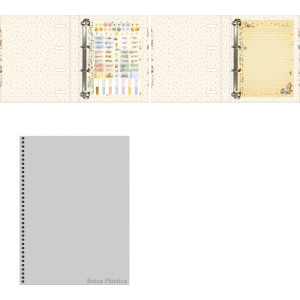 Fichario Cartonado Pooh 48fls C/elastico-124907-71022