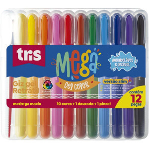 Giz De Cera Jumbo Tris Retratil Gel 12 Cores-124856-27036