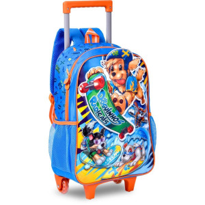 Mochila Infantil Com Rodinha Doguinhos Radicais G Estojo+la