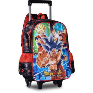 Mochila Infantil Com Rodinha Dragon Ball G Estojo+lancheira