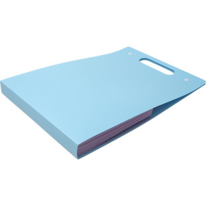 Pasta Sanfonada Plastica A4 12 Divisoes Vertical Azul Pastel-124588-54827