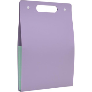 Pasta Sanfonada Plastica A4 12 Divisoes Vertical Lilas Pastel-124590-22280