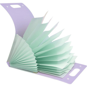 Pasta Sanfonada Plastica A4 12 Divisoes Vertical Lilas Pastel