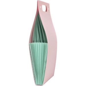 Pasta Sanfonada Plastica A4 12 Divisoes Vertical Rosa Pastel-124589-25619