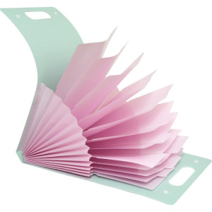 Pasta Sanfonada Plastica A4 12 Divisoes Vertical Verde Pastel-124587-33183