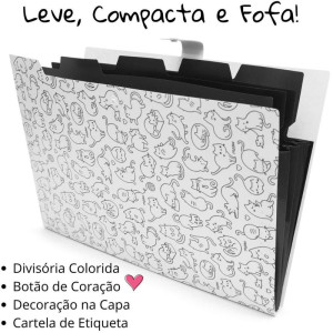 Pasta Sanfonada Plastica A4 5 Divisoes Dogs E Cats (s)-124581-13624