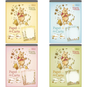 Bloco Papel De Carta Pooh 50fls 63g 177x240mm