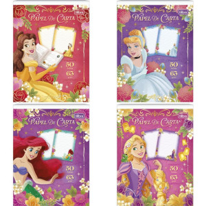 Bloco Papel De Carta Princesas 50fls 63g 177x240mm