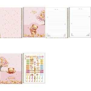 Caderno 01x1 Capa Dura Love Bears 80fls-124925-27214