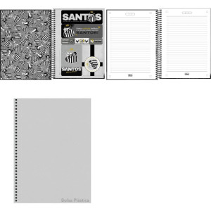 Caderno 01x1 Capa Dura Santos 80fls-124920-28480