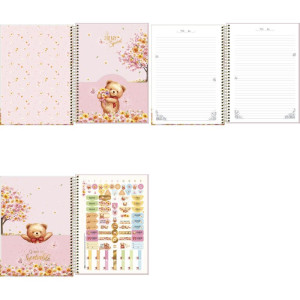 Caderno 10x1 Capa Dura Love Bears 160fls-124926-46364