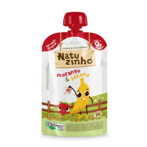 Papinha De Fruta Orgânica Morango E Banana