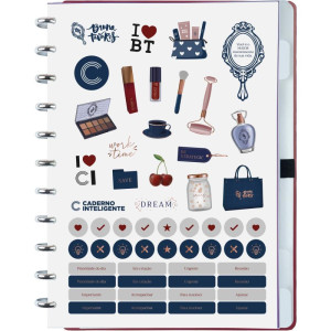 Caderno Inteligente Grande Bruna Tavares Cherry 80fls-124960-32879