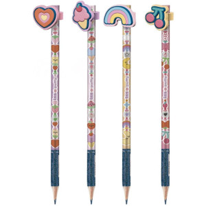 Lapis Preto Redondo Decorado Tris Puffy 4 Modelos