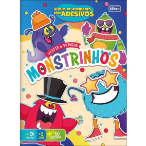Livro Com Adesivos Vestir E Brincar Monstrinhos 16pgs