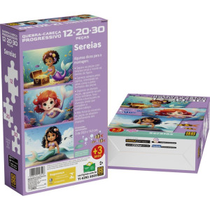 Quebra-cabeca Cartonado Sereias 3 Em 1 12,20 E 30pecas-125208-28203