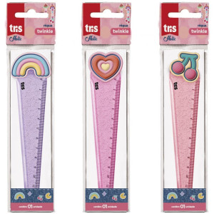 Regua De Poliestireno Tris Twinkle 3 Modelos 12cm