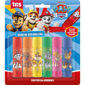 Tinta Guache Tris Patrulha Canina Bastao 6 Cores-125872-64616