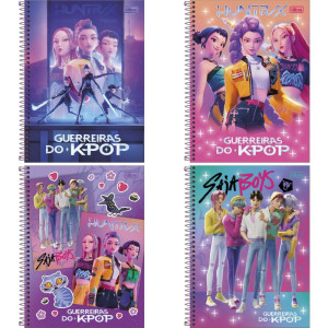 Caderno 01x1 Capa Dura Guerreiras Do K-pop 80fls