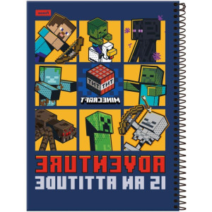 Caderno 01x1 Capa Dura Minecraft 80fls