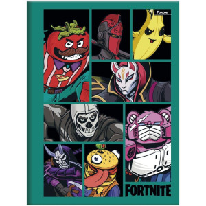 Caderno Brochura 1/4 Capa Dura Fortnite 80fls