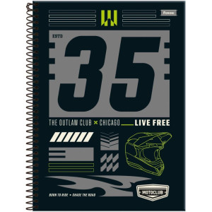 Caderno 10x1 Capa Dura Motoclub 160f-126277-30046