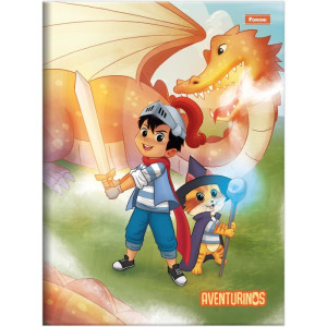 Caderno Brochura 1/4 Capa Dura Aventurinos 80fls-126240-12727