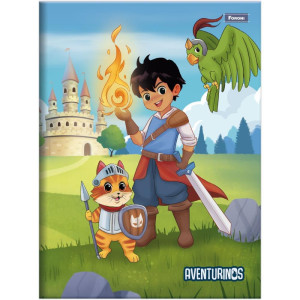 Caderno Brochura 1/4 Capa Dura Aventurinos 80fls
