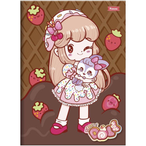 Caderno Brochura 1/4 Capa Dura Doll 80fls-126256-25216