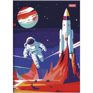 Caderno Brochura 1/4 Capa Dura Spacefly 80f