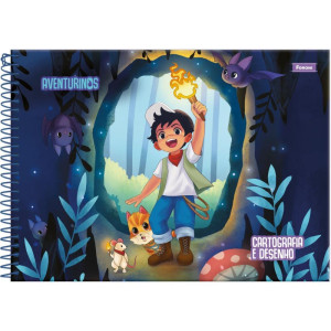 Caderno Desenho Univ Capa Dura Aventurinos 80fls