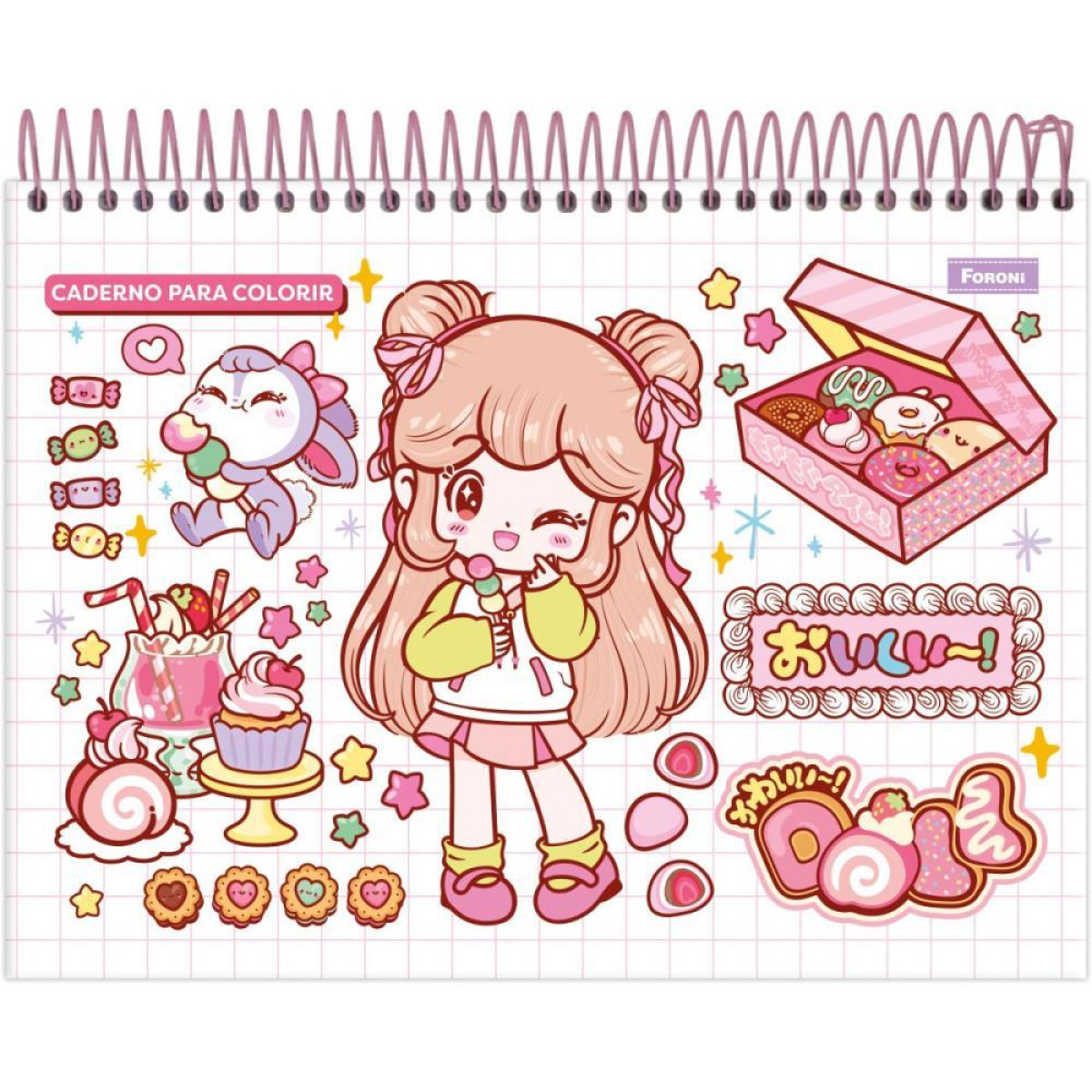 Caderno Desenho Univ Capa Dura Doll Para Colorir 24fls-126259-46998
