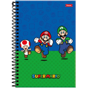 Caderno Espiral 1/4 Capa Dura Super Mario Bros 80fls-126233-43928