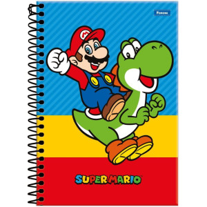 Caderno Espiral 1/4 Capa Dura Super Mario Bros 80fls-126233-48870
