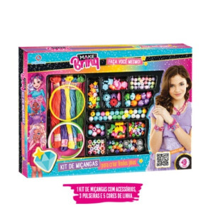 Kit De Miçangas Infantil Polibrinq Mk29 Para Artesanato E Biju...