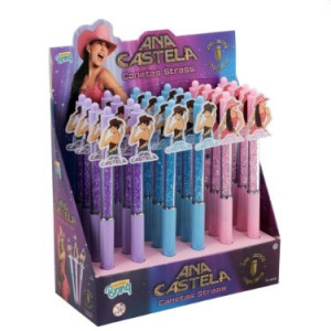 Caneta Gel Strass Ana Castela Polibrinq Scb-ac04 Display Schoo...