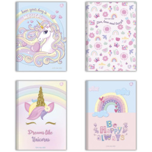 Caderno Brochura 1/4 Capa Dura Arc-en-ciel 80f